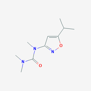 molecular formula C10H17N3O2 B14632061 N,N,N'-Trimethyl-N'-[5-(propan-2-yl)-1,2-oxazol-3-yl]urea CAS No. 55809-06-8