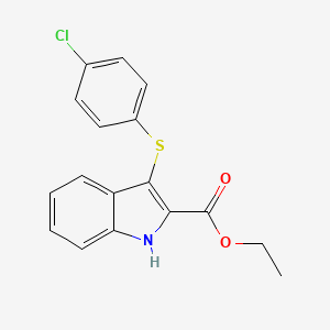 molecular formula C17H14ClNO2S B1463220 Ethyl 3-[(4-chlorophenyl)thio]-1H-indole-2-carboxylate CAS No. 1182712-88-4