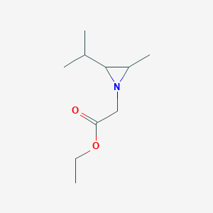 1-Aziridineacetic acid, 2-methyl-3-(1-methylethyl)-, ethyl ester, trans-