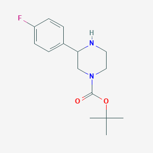 molecular formula C15H21FN2O2 B1463228 tert-Butyl 3-(4-fluorophenyl)piperazine-1-carboxylate CAS No. 886767-25-5