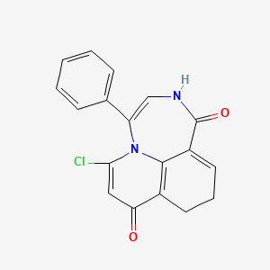 8H-Pyrido(3,2,1-jk)-(1,4)-benzodiazepin-4,8-dione, 3,4,6,7-tetrahydro-10-chloro-1-phenyl-