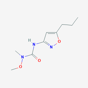 molecular formula C9H15N3O3 B14632313 N-Methoxy-N-methyl-N'-(5-propyl-1,2-oxazol-3-yl)urea CAS No. 55808-62-3