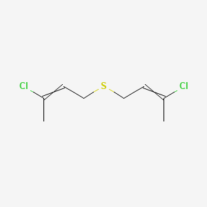 molecular formula C8H12Cl2S B14632343 3-Chloro-1-[(3-chlorobut-2-en-1-yl)sulfanyl]but-2-ene CAS No. 55882-20-7