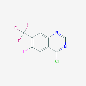 molecular formula C9H3ClF3IN2 B1463258 4-Chloro-6-iodo-7-(trifluoromethyl)quinazoline CAS No. 1160994-12-6
