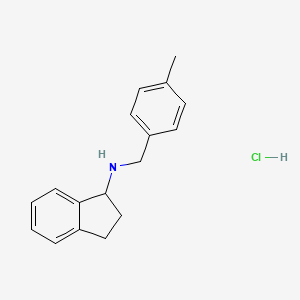 molecular formula C17H20ClN B1463262 N-[(4-methylphenyl)methyl]-2,3-dihydro-1H-inden-1-amine hydrochloride CAS No. 1181457-97-5