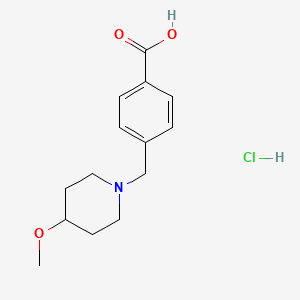 molecular formula C14H20ClNO3 B1463263 4-[(4-Methoxypiperidin-1-yl)methyl]benzoic acid hydrochloride CAS No. 1193389-73-9