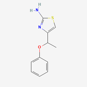 molecular formula C11H12N2OS B1463266 4-(1-苯氧乙基)-1,3-噻唑-2-胺 CAS No. 915921-97-0