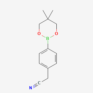 molecular formula C13H16BNO2 B1463273 [4-(5,5-二甲基-1,3,2-二氧杂硼杂环-2-基)苯基]乙腈 CAS No. 905966-41-8