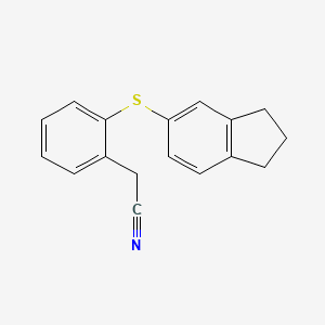 {2-[(2,3-Dihydro-1H-inden-5-yl)sulfanyl]phenyl}acetonitrile