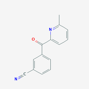 molecular formula C14H10N2O B1463280 2-(3-Cyanobenzoyl)-6-methylpyridine CAS No. 1187170-52-0