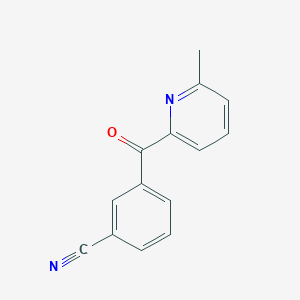 molecular formula C14H10N2O B1463280 2-(3-氰基苯甲酰)-6-甲基吡啶 CAS No. 1187170-52-0