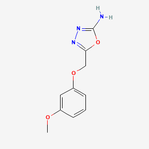 molecular formula C10H11N3O3 B1463285 5-[(3-Methoxyphenoxy)methyl]-1,3,4-oxadiazol-2-amine CAS No. 1219827-50-5