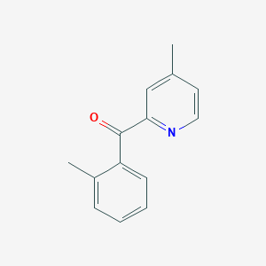 molecular formula C14H13NO B1463289 2-(2-甲基苯甲酰)-4-甲基吡啶 CAS No. 1187165-12-3