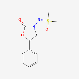 3-{[Dimethyl(oxo)-lambda~6~-sulfanylidene]amino}-5-phenyl-1,3-oxazolidin-2-one