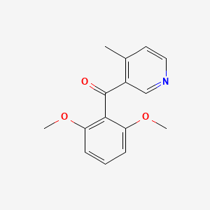 molecular formula C15H15NO3 B1463291 3-(2,6-Dimethoxybenzoyl)-4-methylpyridine CAS No. 1187164-29-9