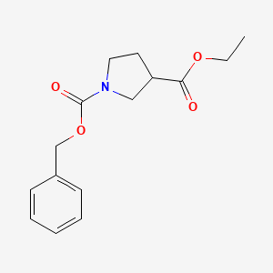molecular formula C15H19NO4 B1463298 1-苄基-3-乙基吡咯烷-1,3-二甲酸酯 CAS No. 848413-99-0