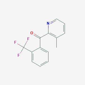 molecular formula C14H10F3NO B1463301 3-Methyl-2-(2-trifluoromethylbenzoyl)pyridine CAS No. 1187165-72-5