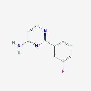 molecular formula C10H8FN3 B1463306 2-(3-氟苯基)嘧啶-4-胺 CAS No. 1215073-22-5