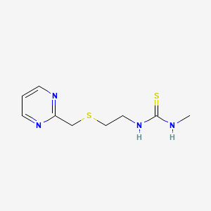 molecular formula C9H14N4S2 B14633087 N-Methyl-N'-(2-{[(pyrimidin-2-yl)methyl]sulfanyl}ethyl)thiourea CAS No. 57125-41-4