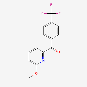 molecular formula C14H10F3NO2 B1463311 6-甲氧基-2-(4-三氟甲基苯甲酰)吡啶 CAS No. 1187167-65-2