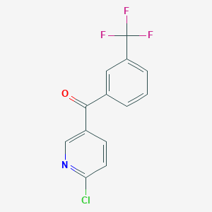 molecular formula C13H7ClF3NO B1463312 2-Chloro-5-(3-trifluoromethylbenzoyl)pyridine CAS No. 1187168-00-8
