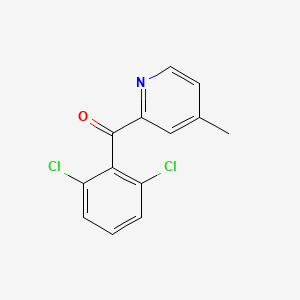 molecular formula C13H9Cl2NO B1463319 2-(2,6-二氯苯甲酰)-4-甲基吡啶 CAS No. 1187165-49-6