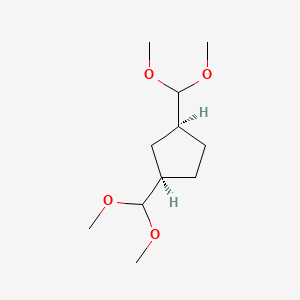 molecular formula C11H22O4 B14633244 (1R,3S)-1,3-Bis(dimethoxymethyl)cyclopentane CAS No. 54281-38-8