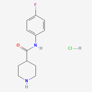 molecular formula C12H16ClFN2O B1463328 N-(4-fluorophenyl)piperidine-4-carboxamide hydrochloride CAS No. 1220038-42-5