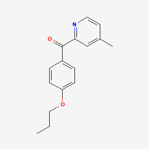 molecular formula C16H17NO2 B1463329 4-Methyl-2-(4-propoxybenzoyl)pyridine CAS No. 1187166-71-7