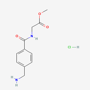 molecular formula C11H15ClN2O3 B1463337 Methyl 2-{[4-(aminomethyl)phenyl]formamido}acetate hydrochloride CAS No. 1193387-39-1