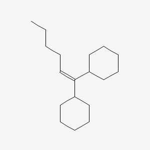 molecular formula C18H32 B14633392 (1-Cyclohexyl-1-hexenyl)cyclohexane CAS No. 56671-72-8