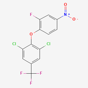 molecular formula C13H5Cl2F4NO3 B14633479 1,3-Dichloro-2-(2-fluoro-4-nitrophenoxy)-5-(trifluoromethyl)benzene CAS No. 53887-94-8