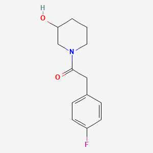 molecular formula C13H16FNO2 B1463348 2-(4-氟苯基)-1-(3-羟基哌啶-1-基)乙酮 CAS No. 1088192-24-8
