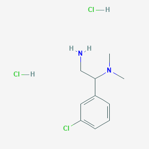 molecular formula C10H17Cl3N2 B1463352 2-(N,N-Dimethylamino)-2-(3-chlorophenyl)ethylamine 2hcl CAS No. 1189505-35-8