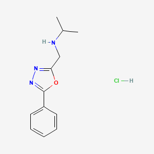 molecular formula C12H16ClN3O B1463354 [(5-Phenyl-1,3,4-oxadiazol-2-yl)methyl](propan-2-yl)amine hydrochloride CAS No. 1193388-76-9