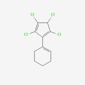 molecular formula C11H10Cl4 B14633606 1-(2,3,4,5-Tetrachlorocyclopenta-1,4-dien-1-yl)cyclohex-1-ene CAS No. 54624-29-2