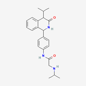 molecular formula C23H29N3O2 B14633627 4'-(4-Isopropyl-3-oxo-1,2,3,4-tetrahydroisoquinolyl)-2-propylaminoacetanilide CAS No. 54087-41-1