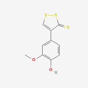 molecular formula C10H8O2S3 B14633653 4-(4-Hydroxy-3-methoxyphenyl)-3H-1,2-dithiole-3-thione CAS No. 52755-19-8