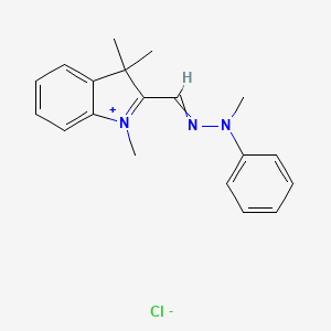 molecular formula C19H22N3.Cl<br>C19H22ClN3 B14633663 1,3,3-Trimethyl-2-((methylphenylhydrazono)methyl)-3H-indolium chloride CAS No. 55850-01-6