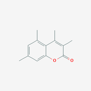 molecular formula C13H14O2 B14633677 3,4,5,7-Tetramethyl-2H-1-benzopyran-2-one CAS No. 53666-70-9