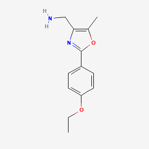 B1463375 (2-(4-Ethoxyphenyl)-5-methyloxazol-4-yl)methanamine CAS No. 1031666-43-9