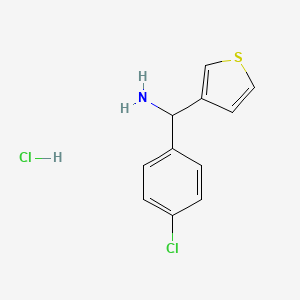 molecular formula C11H11Cl2NS B1463383 (4-氯苯基)(噻吩-3-基)甲胺盐酸盐 CAS No. 1211615-63-2