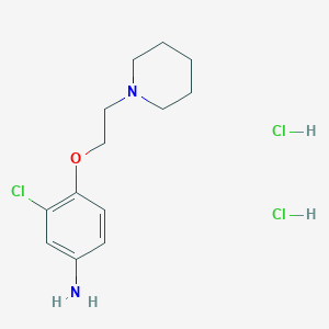 molecular formula C13H21Cl3N2O B1463389 3-Chloro-4-[2-(1-piperidinyl)ethoxy]phenylamine dihydrochloride CAS No. 1185297-48-6