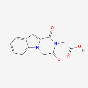 molecular formula C13H10N2O4 B1463394 2-{1,3-dioxo-1H,2H,3H,4H-pyrazino[1,2-a]indol-2-yl}acetic acid CAS No. 1209535-34-1