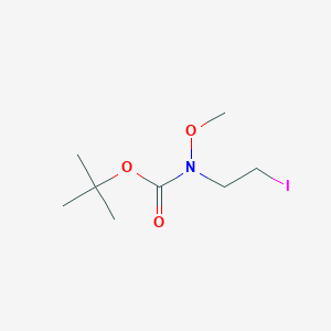molecular formula C8H16INO3 B1463401 氨基甲酸甲酯, N-(2-碘乙基)-N-甲氧基-, 1,1-二甲基乙酯 CAS No. 1174537-77-9