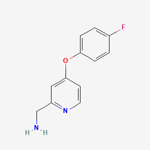 molecular formula C12H11FN2O B1463409 [4-(4-氟苯氧基)吡啶-2-基]甲胺 CAS No. 1251088-08-0