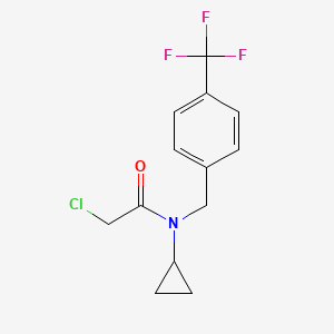 molecular formula C13H13ClF3NO B1463410 2-氯-N-环丙基-N-[{4-(三氟甲基)苯基}甲基]乙酰胺 CAS No. 1258641-07-4