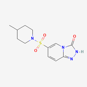 molecular formula C12H16N4O3S B1463417 6-[(4-methylpiperidin-1-yl)sulfonyl][1,2,4]triazolo[4,3-a]pyridin-3(2H)-one CAS No. 1291834-57-5