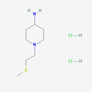 molecular formula C8H20Cl2N2S B1463418 1-[2-(Methylthio)ethyl]piperidin-4-amine dihydrochloride CAS No. 1098624-58-8