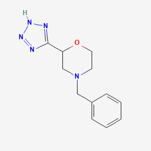 molecular formula C12H15N5O B1463419 4-benzyl-2-(2H-1,2,3,4-tetrazol-5-yl)morpholine CAS No. 1269151-45-2